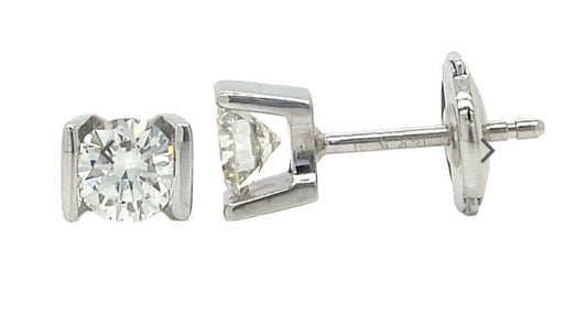 White Gold Stud Earrings. 14k TDW: 0.3ct SI GH