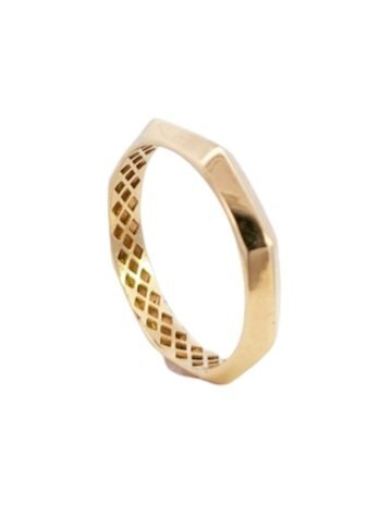 Yellow Gold Geometric Band. 18k, 1.5gr