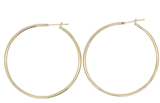 Yellow Gold Large Classic Hoop Earrings. 18k, 3.13gr, 50mm