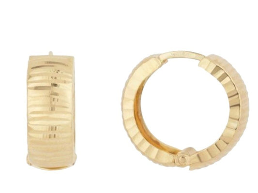 Yellow Gold Disco Mini Huggie Earrings.