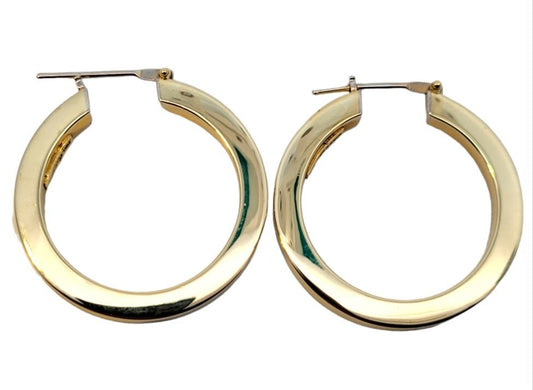 Yellow Gold Large Loop Earrings.