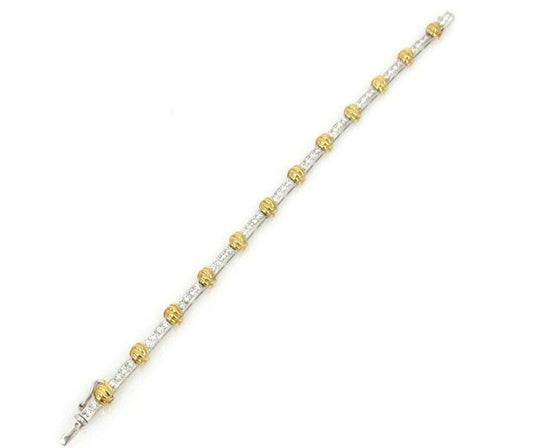 Gerard Two-tone Yellow and White Gold Diamond Tennis Bracelet.