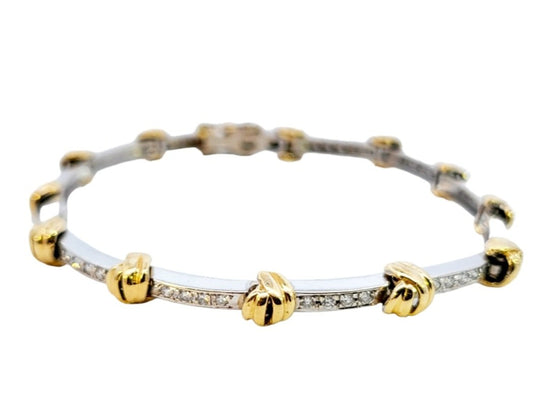Gerard Two-tone Yellow and White Gold Diamond Tennis Bracelet.