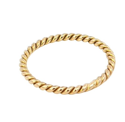 Yellow Gold Twisted Rope Ring. 18k, 1.5gr