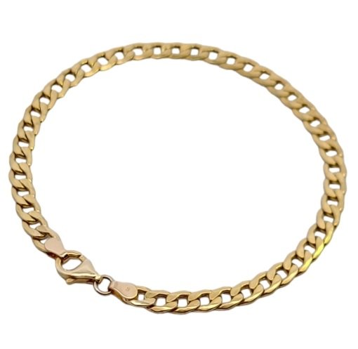 Yellow Gold Flat Cuban Chain Bracelet. 18k, 4.5gr, 8"