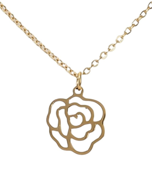 Yellow Gold Rose Flower Pendant. 18k, 1.8gr