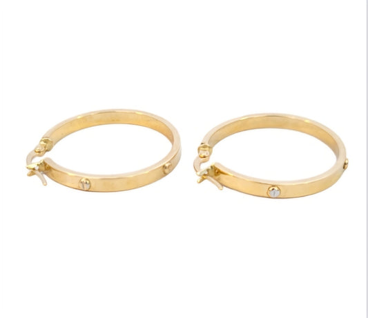 Yellow Gold Love Design Hollow Earrings. 18k, 1.6gr