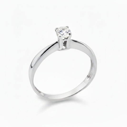 14K White Gold Knife-Edge Shank Engagement Ring