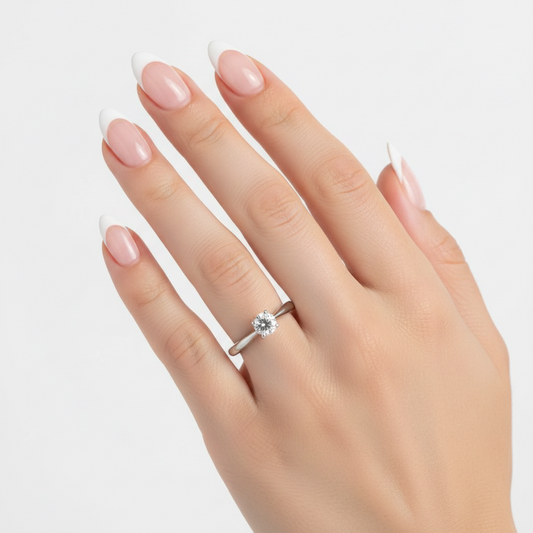 14K White Gold Knife-Edge Shank Engagement Ring
