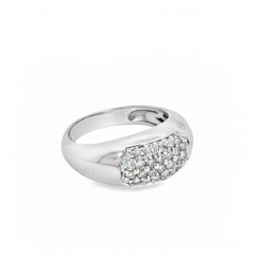 18K White Gold Pavé Diamond Ring
