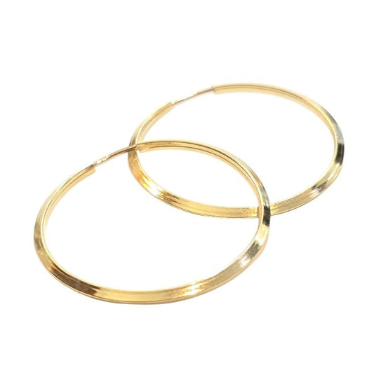 Yellow Gold Large Hoop Earrings. 18k, 2.43gr, 37mm