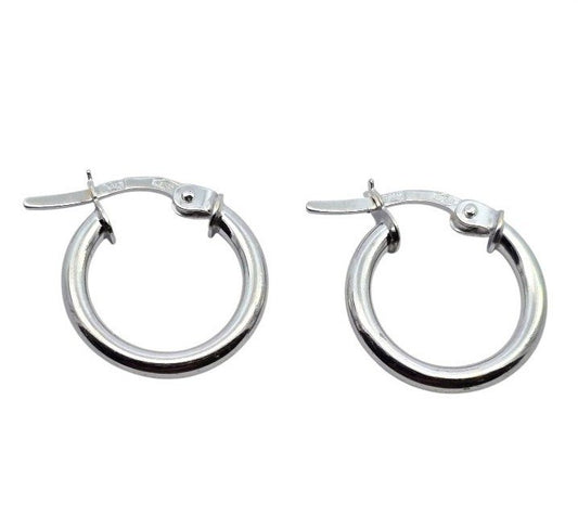 White Gold Hoops Earrings. 18k, 1.37gr, 14mm