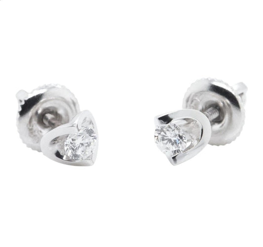 White Gold Diamond Stud Earrings. 14k, 0.74gr, TDW: 0.10ct, VS1-2, E-F