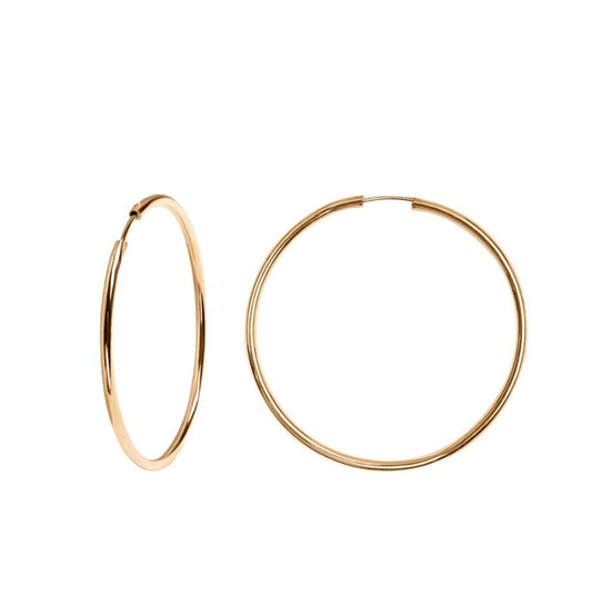 Rose Gold Endless Hoop Earrings. 18k, 3.2gr, 35mm