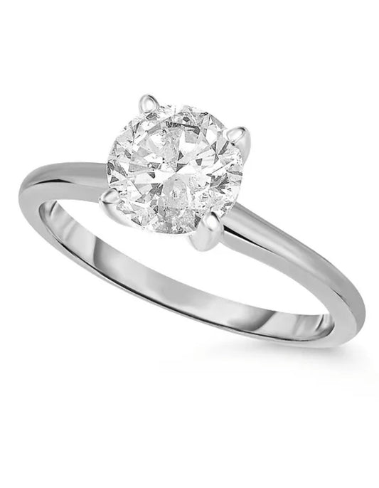 White Gold Solitaire Round Diamond Ring and Jacket Set. Centre: 1ct, I2, 14k, Jacket: TDW: 0.40ct. Set: TDW: 1.4ct, 7.7gr.