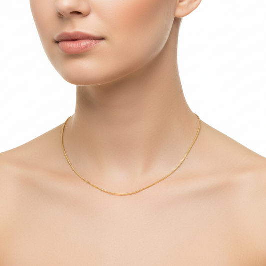 14K Yellow Gold Wheat Chain with adjustable slider clasp and heart pendant 20"