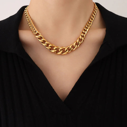 Yellow Gold Hollow Cuban Link Chain 18k, 21gr