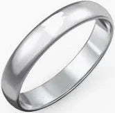 White Gold Half Dome Wedding Band 14k, 4mm, Size: 9 3/4