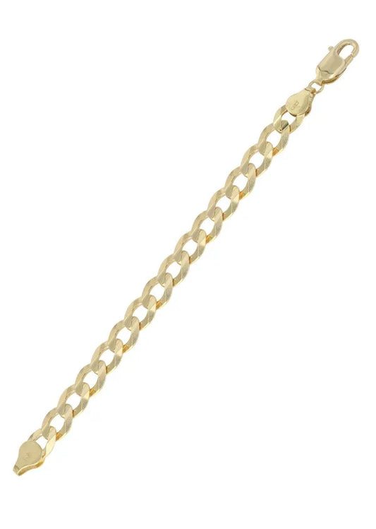 Yellow Gold Men's Curb Chain Bracelet. 14k, 11gr, 9"