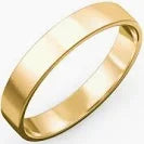 Yellow Gold Flat Wedding Band 14k, 3.9mm, Size: 7