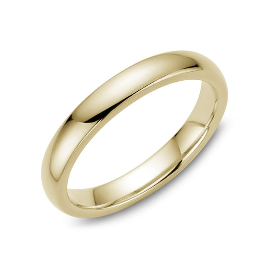 Yellow Gold Thin Comfort Fit Wedding Band. 14k, 2.9mm, Size: 9