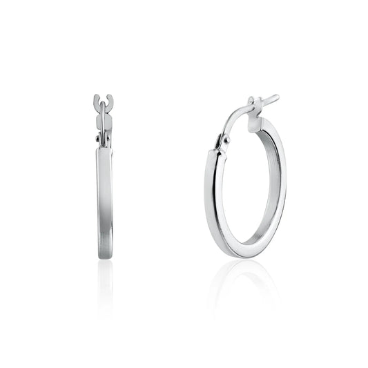 925 Sterling Silver Silver 2mm Hoop Earring