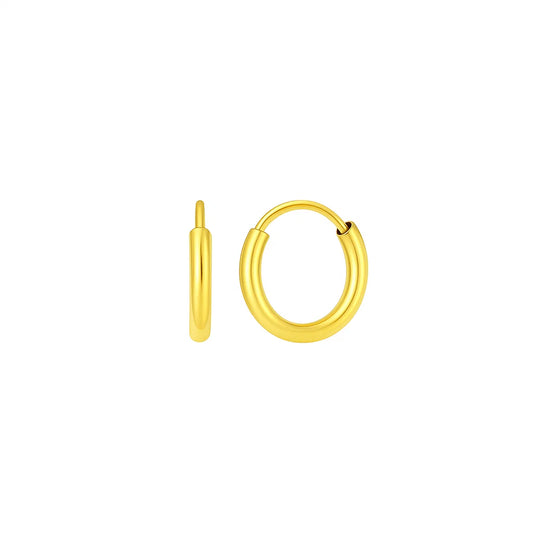 Yellow Gold Hoop Earrings, 14k ,0.4gr