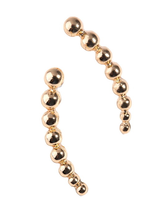 Yellow Gold ball crawler Earrings, 18k