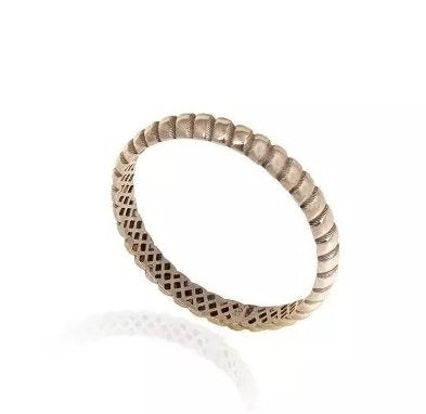 White Gold Cable Classic Band. 18k, 1.5gr