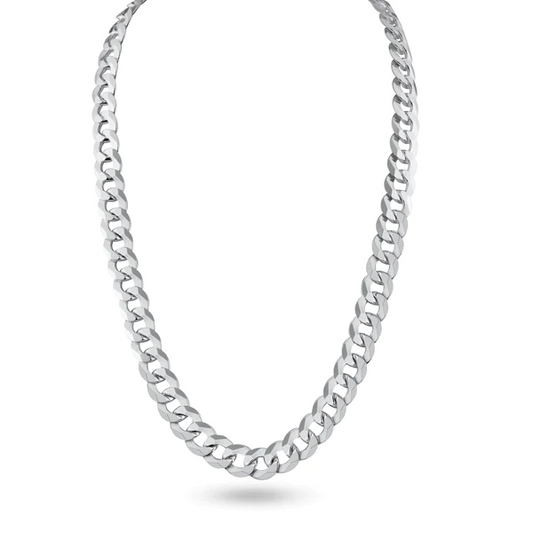 Silver Curb Chain 8.6mm - 22 Inches