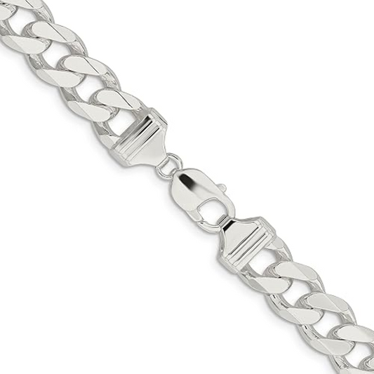 Sterling Silver Flat Curb Chain, 925, 20 Inches