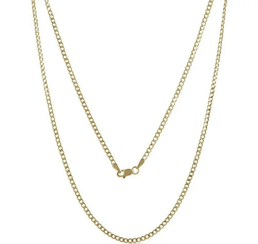 Yellow Gold 14k Curb Chain, 20 Inches, 2mm