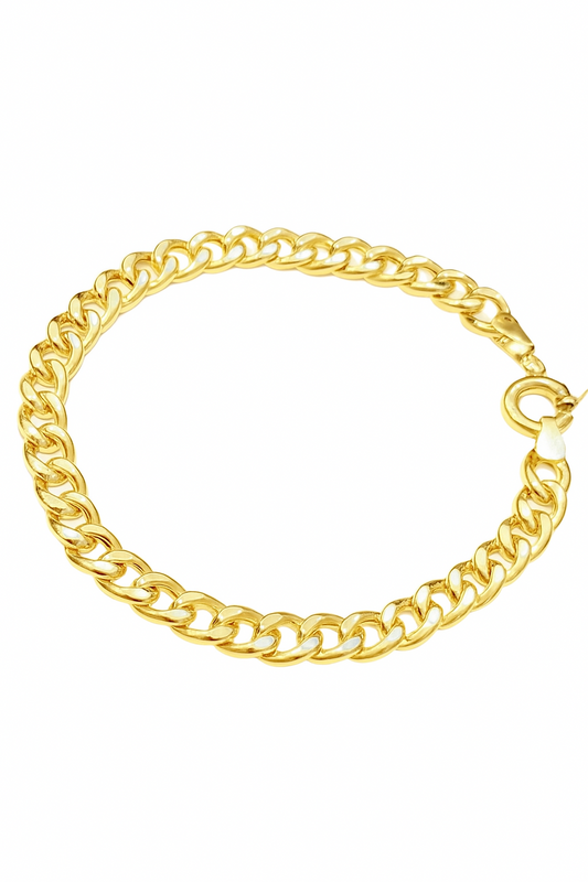 Yellow Gold Cuban Chain Bracelet. 18k, 7.28gr, 8 3/4"