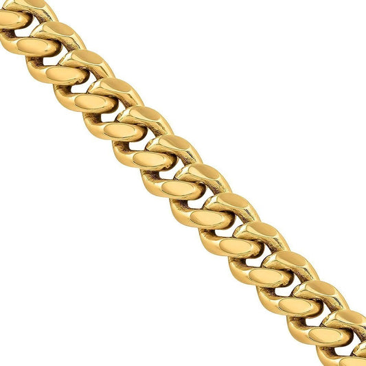 18k Yellow Gold Miami Cuban Link Chain ,16 Inches