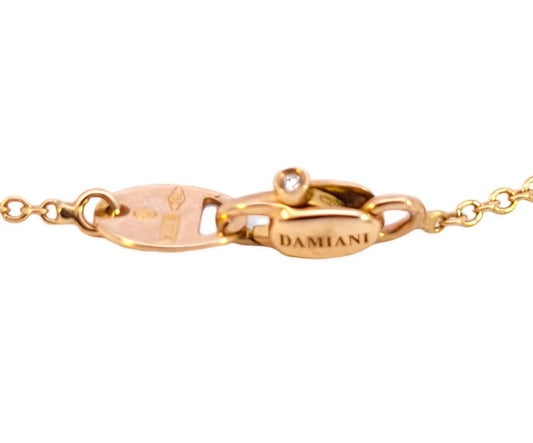 Italian Rose Gold Damiani Diamond Necklace. 18k,TDW:0.04ct - Resale