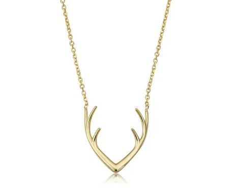 Yellow Gold Deer Horn Necklace. 18k 2.5 gr