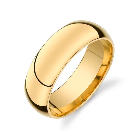 Yellow Gold Wide Half Dom Band. 10k 6.1gr 6.6mm