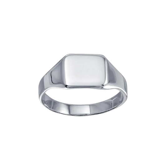 925 Silver High Polished Square Engravable Ring