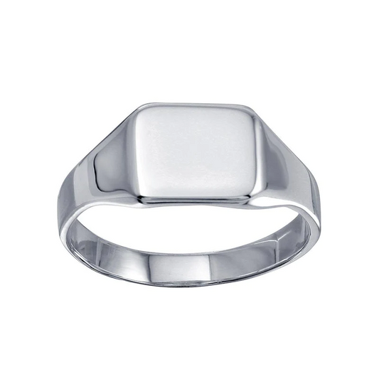 Silver 925 High Polished Square Engravable Ring