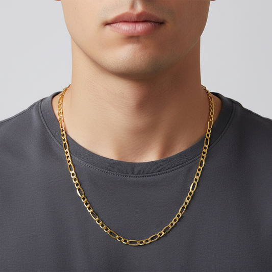 Yellow Gold Figaro Chain. 14k, 20", 4mm