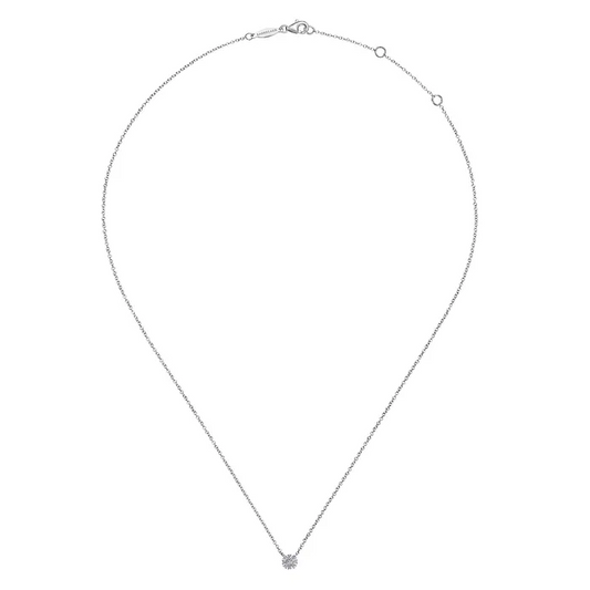 Gabriel & Co. White Gold Floral Diamond Pendant Necklace TDW: 06 CT s. Collection: Classic 14k