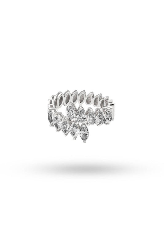 Yellow Gold Wrap around Ring with two rows of CZ, 14k, 3.7 gr, size 8