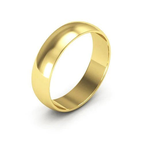 Yellow Gold Simple Band Half-dom Surface. Width 4.9mm Thickness: 1.7mm 18k 5.2gr