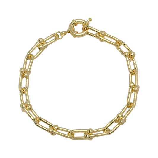 Yellow Gold Hardware Style Bracelet. 18k, 12.1gr, 8 1/2"
