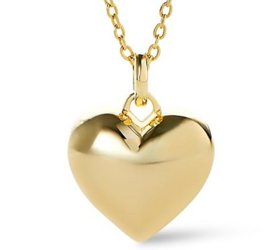 Yellow Gold Puffed Heart Pendent, 18k, 0.98gr