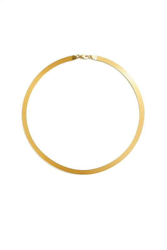 Yellow Gold Herringbone Necklace, 10k