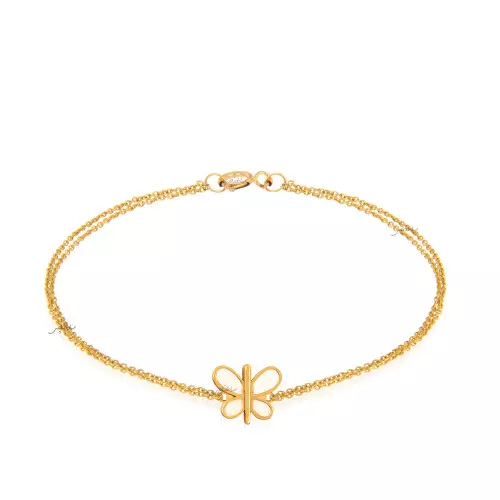 Yellow Gold Kids jewellery bracelet setting with a Butterfly's, 18k, 2.1 gr