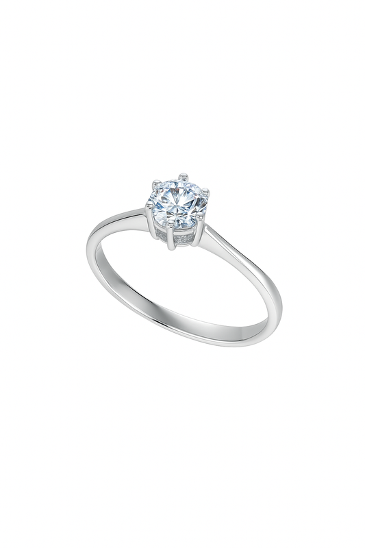 White Gold Solitaire Diamond Ring. 18k,  0.3ct, VS, F