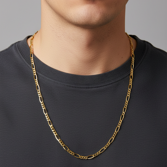 Yellow Gold Figaro Chain 18k, 24 inches, 11.5gr