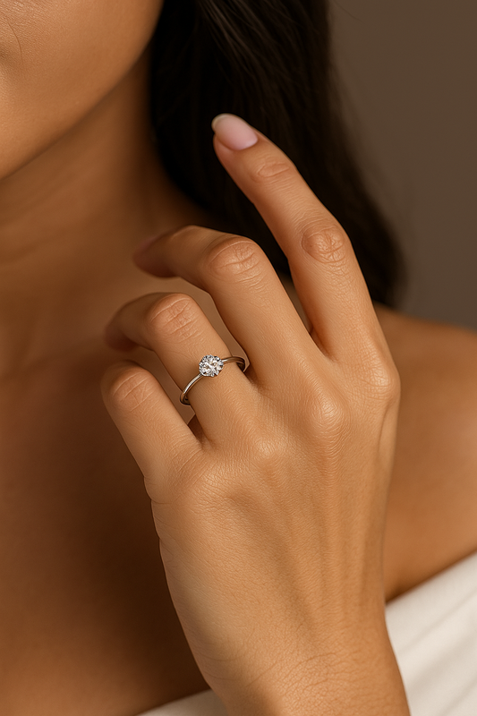 White Gold Solitaire Diamond Ring. 18k,  0.3ct, VS, F